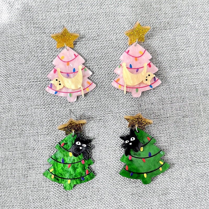 Acrylic Christmas Tree Earrings MIC-XueP177