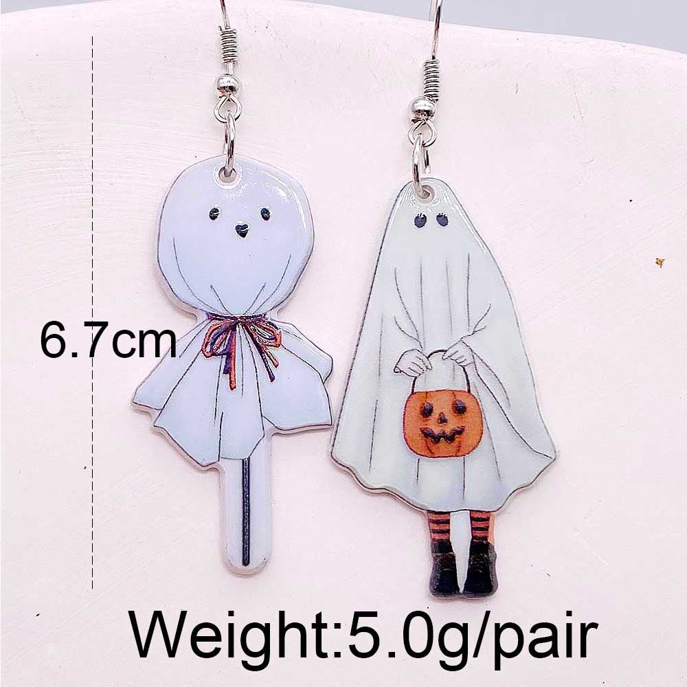 Acrylic Halloween Bat Coffin Plate Earrings (Minimo de Compra 2) MIC-ChenY018