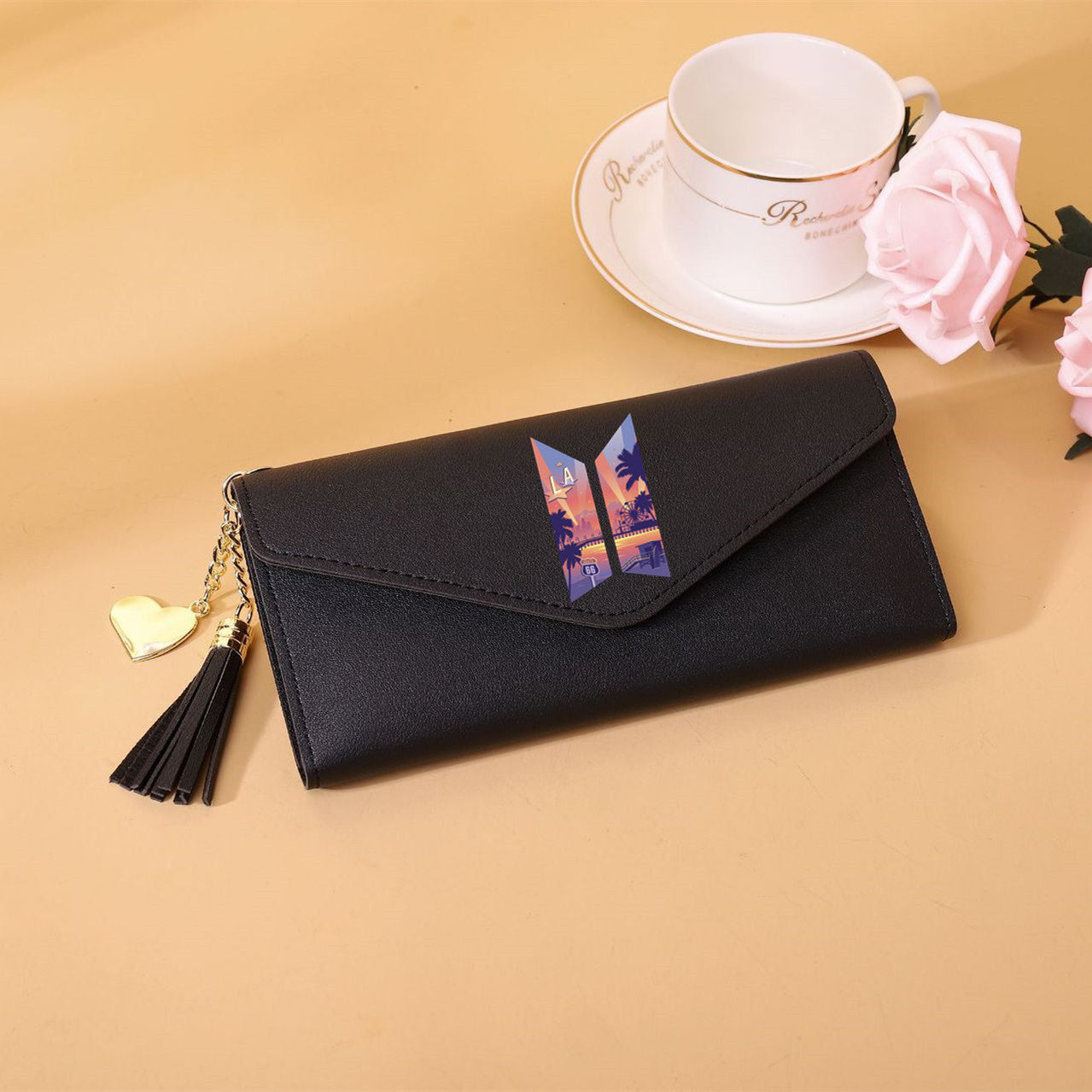 PU CITY series card bag tassel long wallet MIC-XingY014