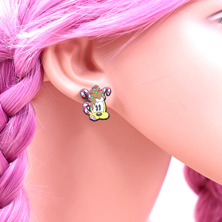 Acrylic Christmas cartoon character earrings (Minimo de compra 5) MYA-XiaoY067