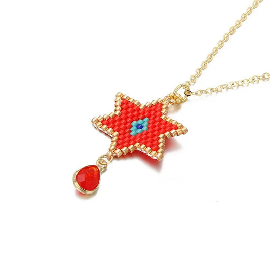 Necklaces Stainless Steel Rice Beads Miyuki Star Pattern Minimo de compra 2 GSMIC004