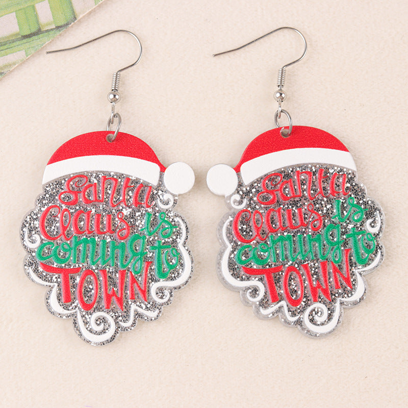 Acrylic Cartoon Christmas Series Earrings MYA-DuA096