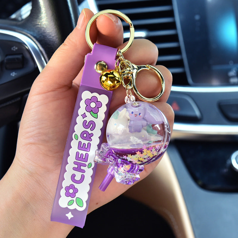 new acrylic into oil quicksand lollipop keychain MIC-Woan005