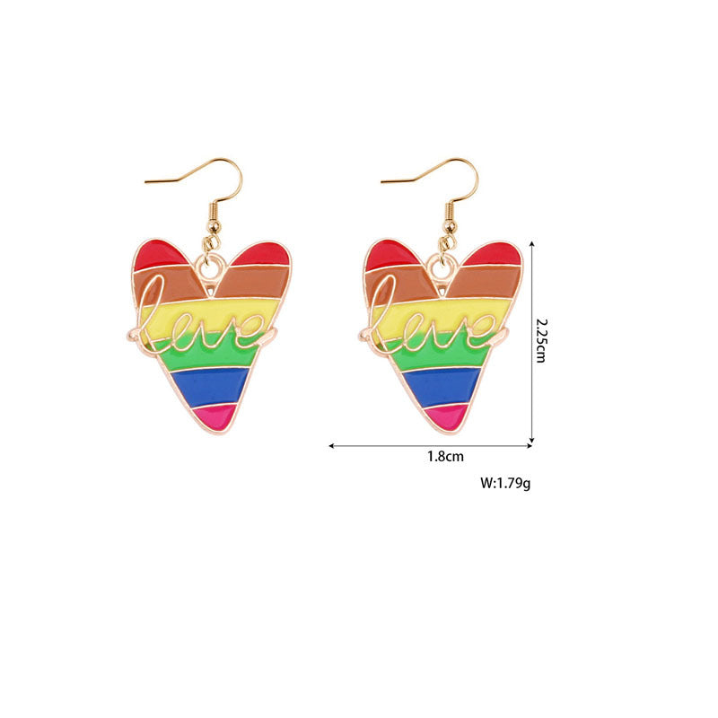 Alloy Rainbow Oil Dropping Earrings MIC-YiY004