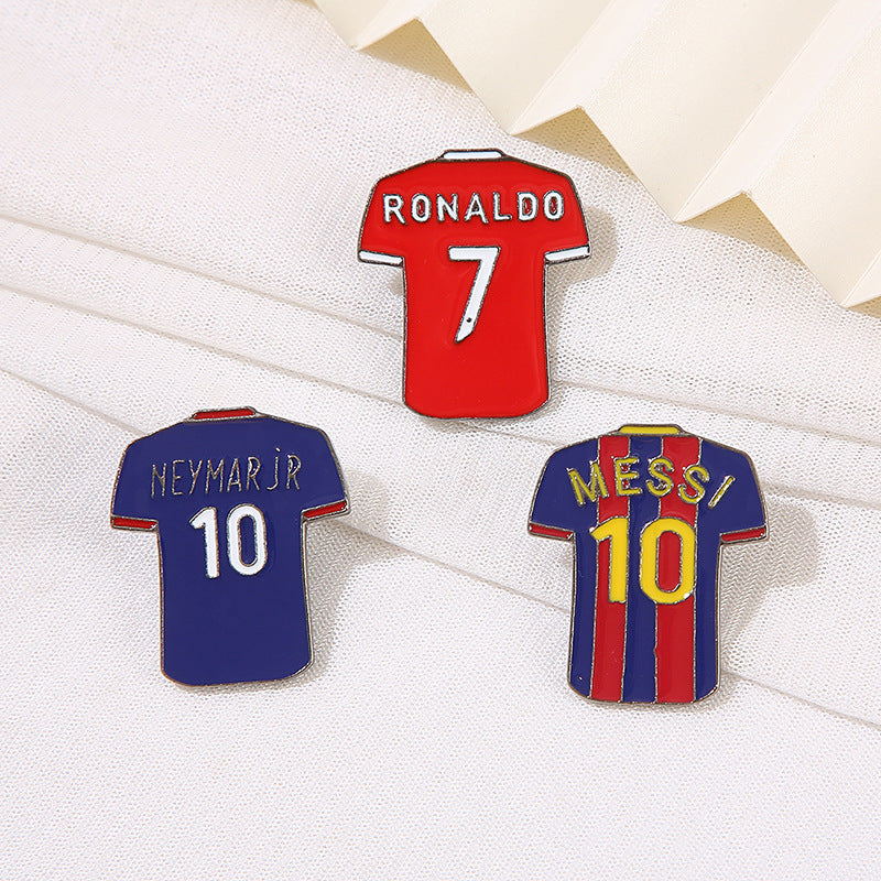 Alloy cute football jersey brooch MYA-QiSen024