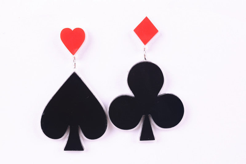 Acrylic Poker Black Peach Blossom Earrings (Minimo de Compra 2) MIC-YunXi001