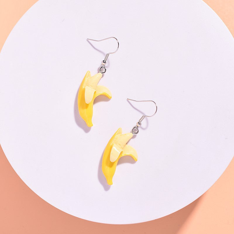 Resin mini banana earrings MIC-XunT003