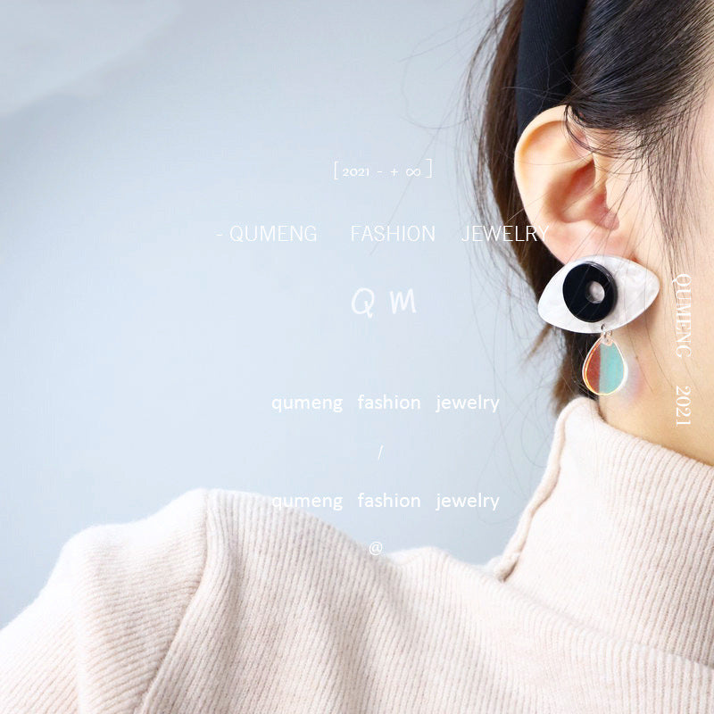 Acrylic Asymmetrical Face Earrings （Minimo de compra 2） MIC-OuG017