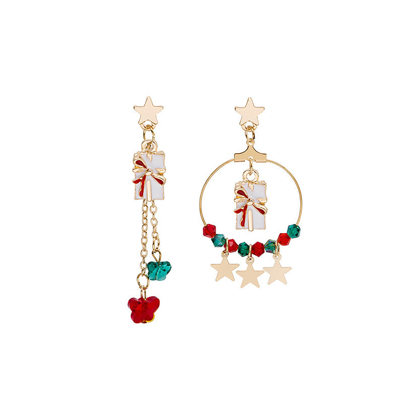 Alloy Cute Christmas Elk Star Earrings (Minimo de Compra 2) MIC-MDD084