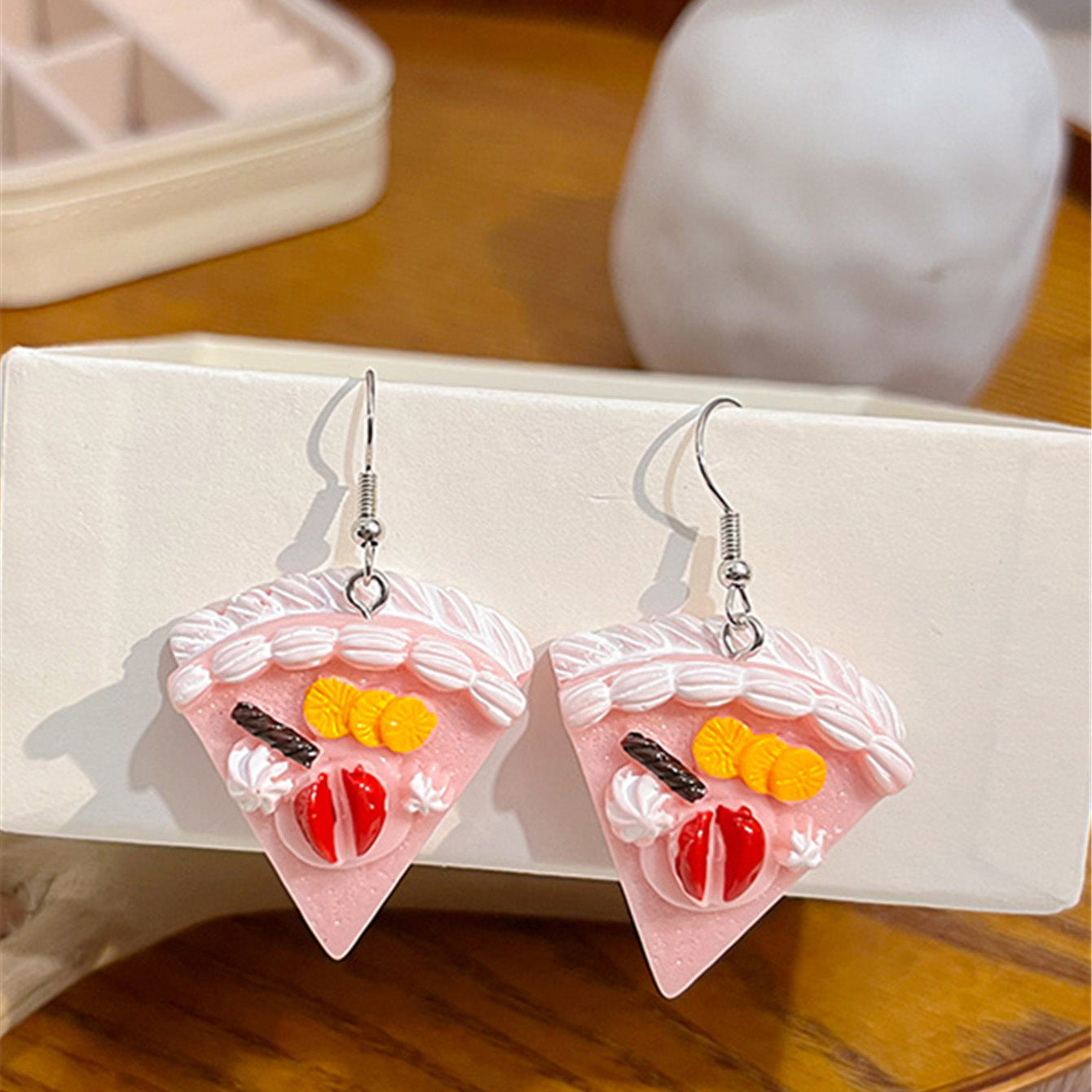 Acrylic Fruit Love Cake Earrings MIC-JianL017