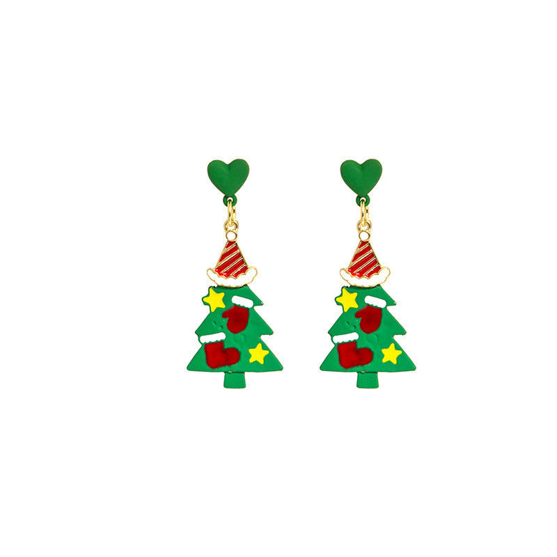 Alloy Christmas Tree Colored Earrings (Minimo de Compra 2) MIC-MDD099