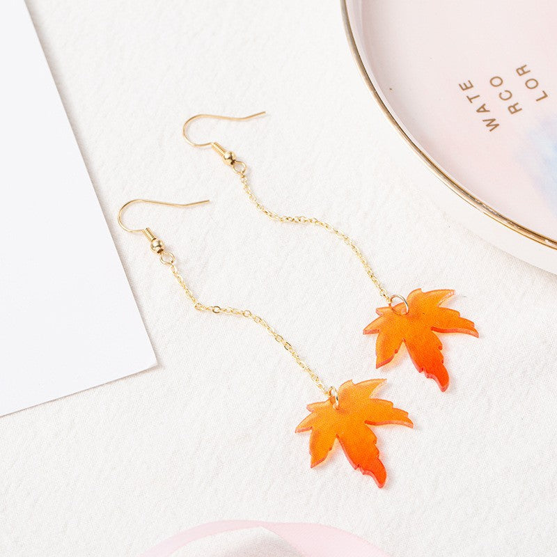 Alloy Dripping Maple Leaf Earrings MIC-ZhiShang002