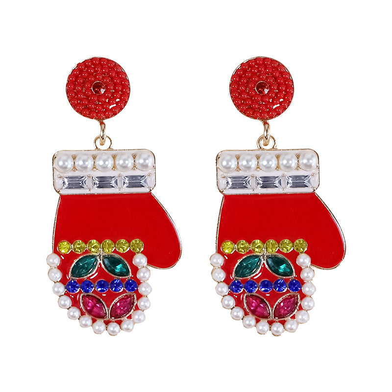 Alloy Christmas Tree Bell Earrings (Minimo de Compra 2) MIC-DWKM005