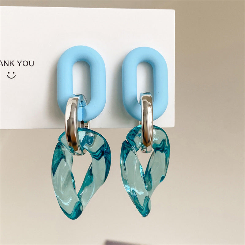 Alloy spliced geometric irregular earrings (Minimo de compra 2) MIC-LuoN018