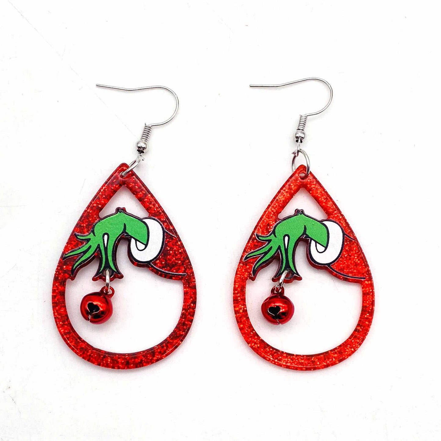 Acrylic Christmas Grinch Earrings (Minimo de Compra 2) MYA-ChenY030