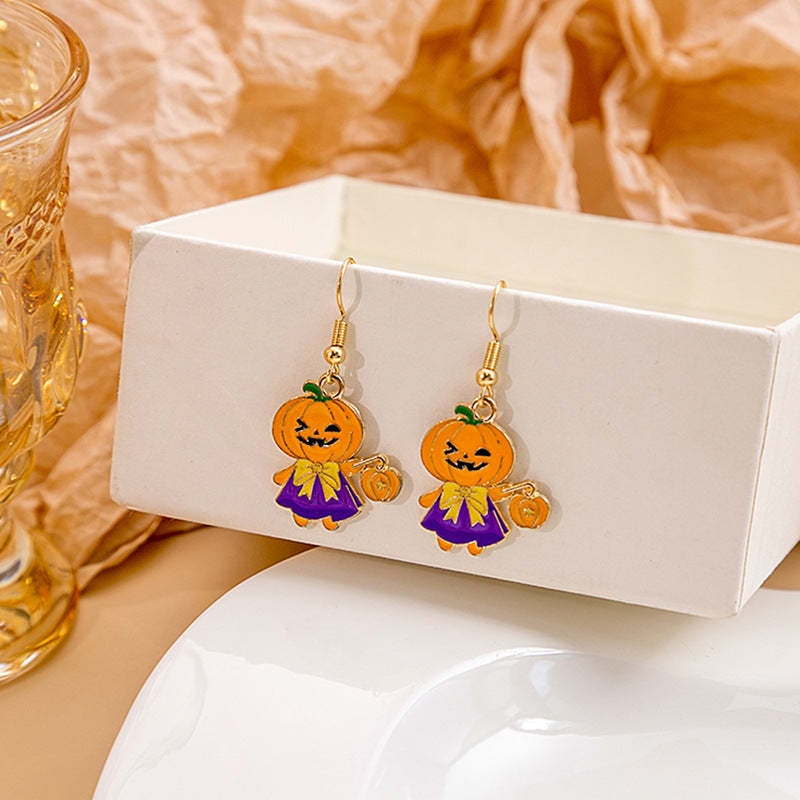 Acrylic Halloween Skull Eyeball Earrings MIC-MDD049