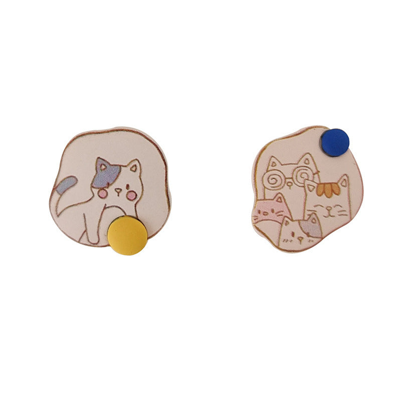 Alloy cute cartoon cat earrings MIC-BAOY055