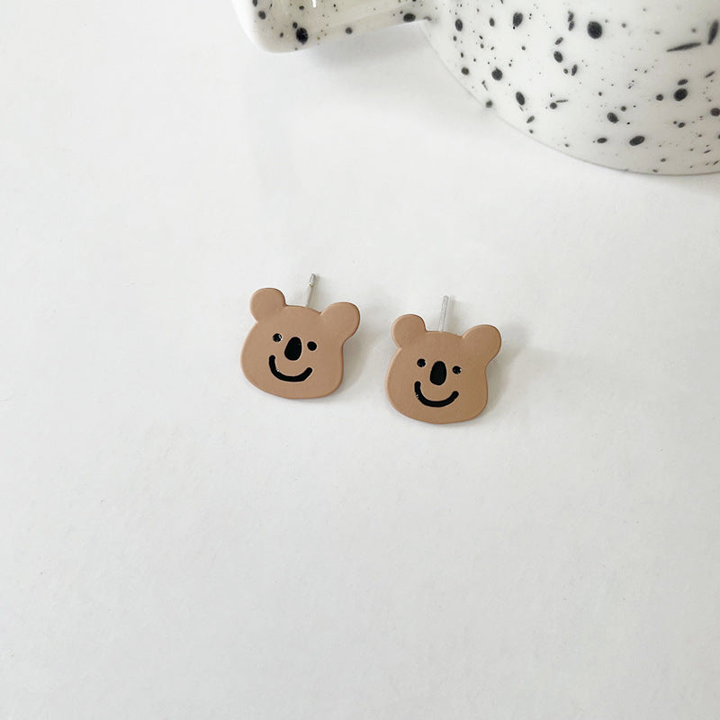 Alloy Bear Fresh Temperament Pearl Earrings MIC-ABL023