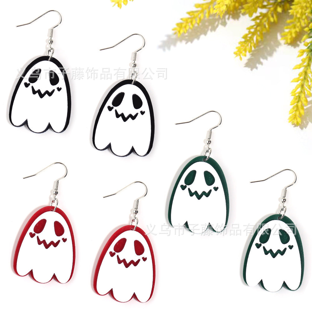 Acrylic Halloween Ghost Earrings (Minimo de Compra 2) MYA-ZiT002