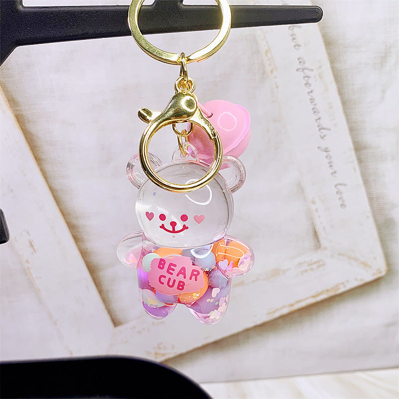 cartoon into oil bear acrylic keychain DMF002