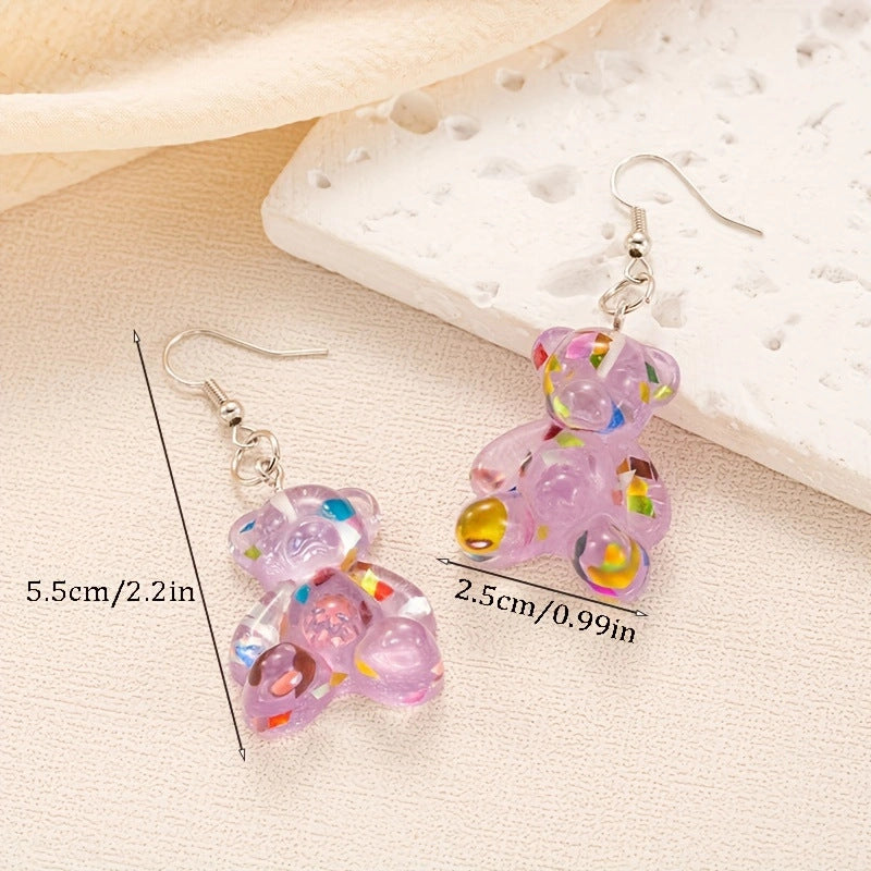 Alloy Jelly Bear Earrings MIC-JiaY014