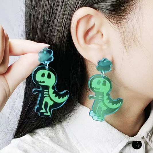 Acrylic dinosaur robot earrings (Minimo de Compra 2) MIC-DuA039