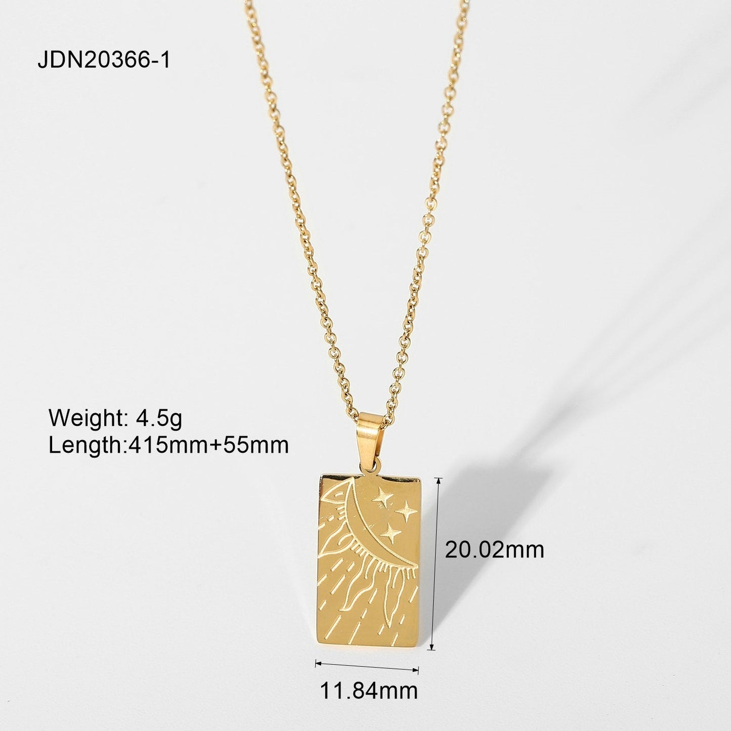 Stainless Steel Gold Plated Tarot Necklace MIC-JieD014