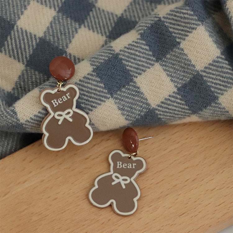 Acrylic cartoon bear earrings MIC-QingJ016