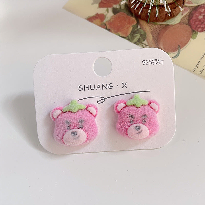 Acrylic flocked cute earrings (Minimo de Compra 2) MYA-ShuangX032