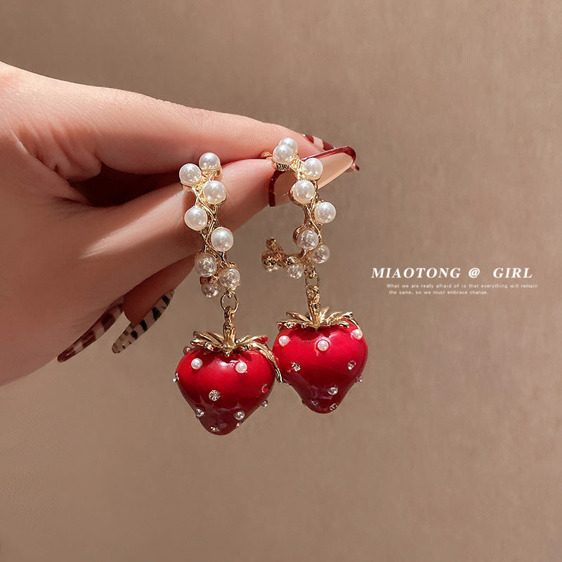 2024 strawberry gold plated earrings MYA-XiaoH001