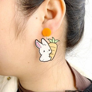 Acrylic Rabbit Carrot Earrings MIC-NingD044