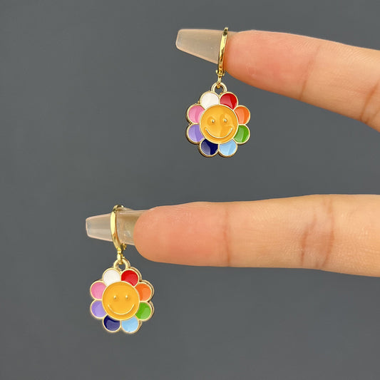 Acrylic Sunflower Earrings (Minimo de compra 2) MIC-YiD034