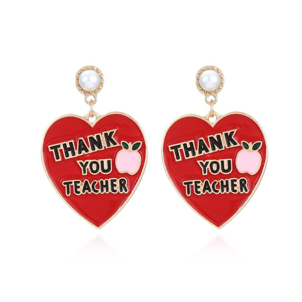 Alloy English letter earrings MIC-ManY024