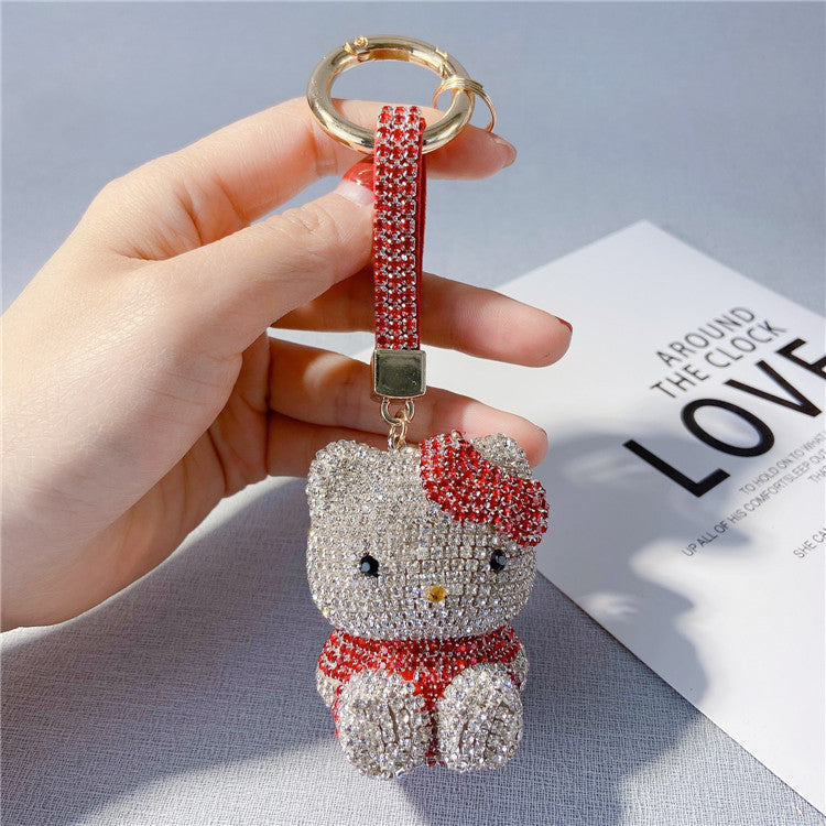 Diamond cartoon cat doll keychain  （Minimo de compra 2） MYA-LianX005