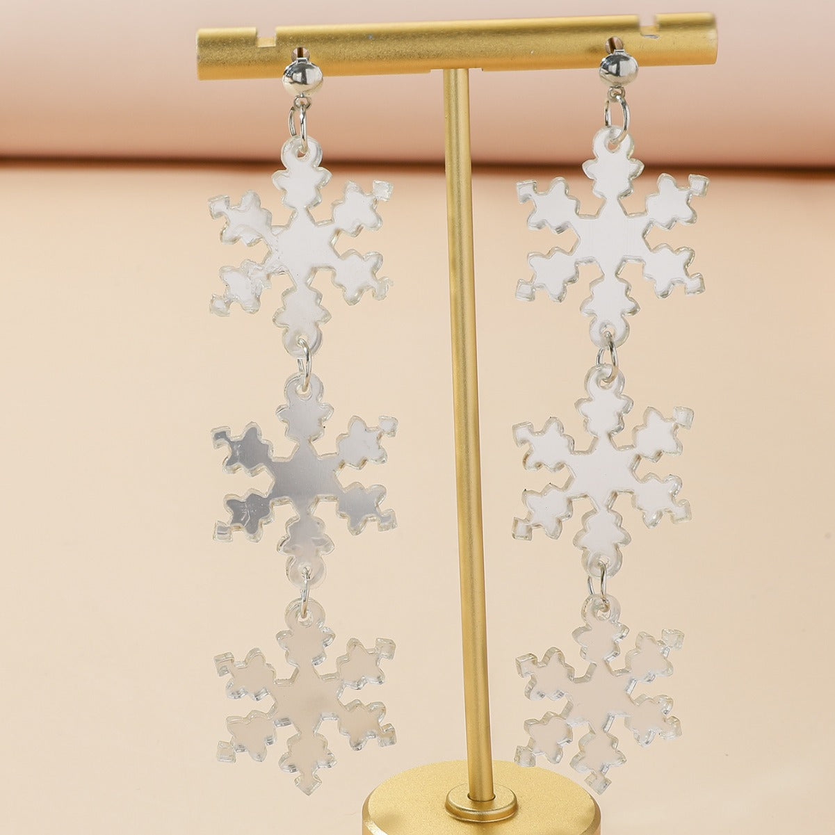 Acrylic Christmas Ball Snowflake Earrings (Minimo de Compra 2) MYA-QiShang001