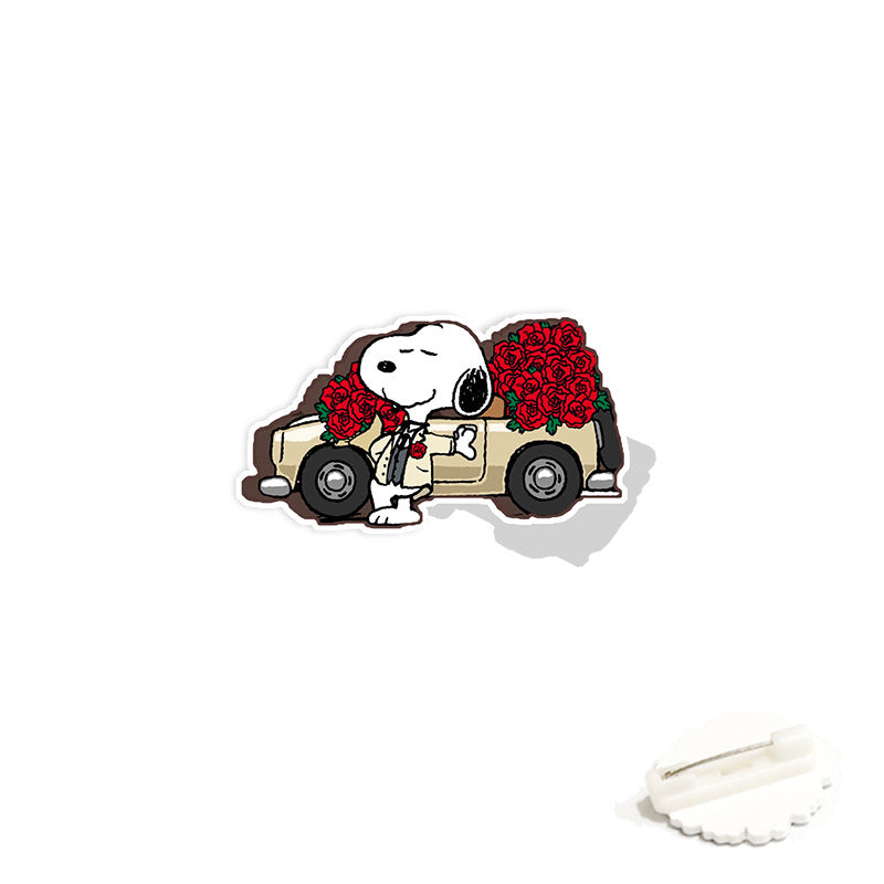 Acrylic cartoon cute Snoopy brooch (Minimo de compra 2) MIC-WeiJ003