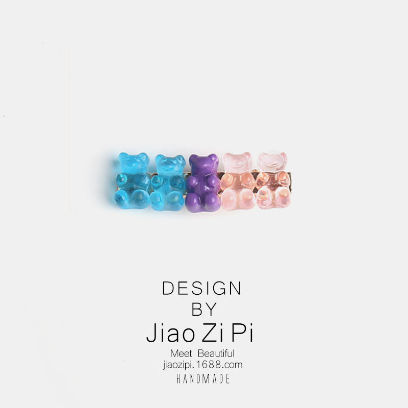 Resin gummy sugar bear hair clip (Minimo de Compra 2) MIC-JZP018