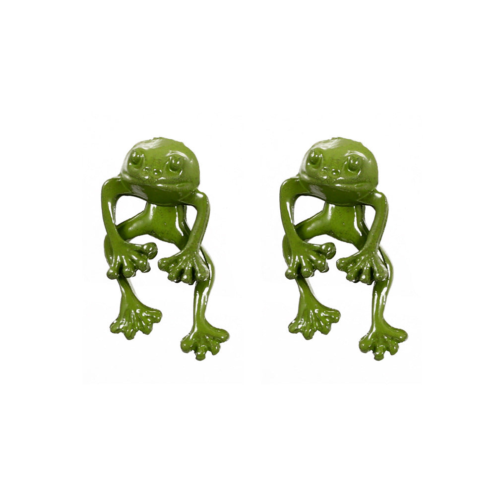 Simple Metal Frog Alloy Earrings MYA-ES-QingWen007