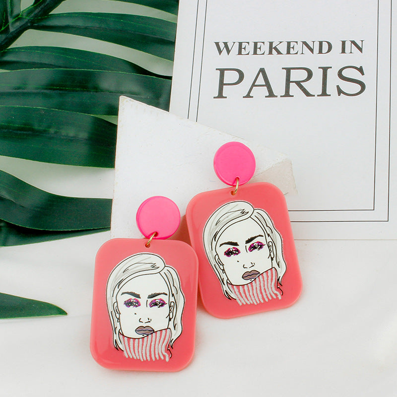 Alloy cartoon color contrast earrings MYA-XinT003