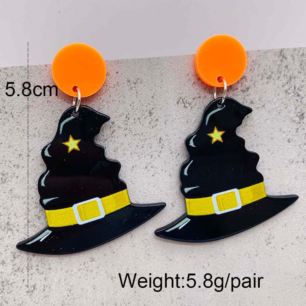 Acrylic Halloween Ghost Skull Earrings (Minimo de Compra 2) MIC-ChenY015