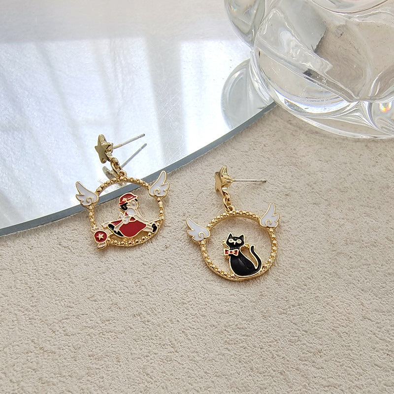 Alloy cartoon angel wing earrings MYA-BLD002