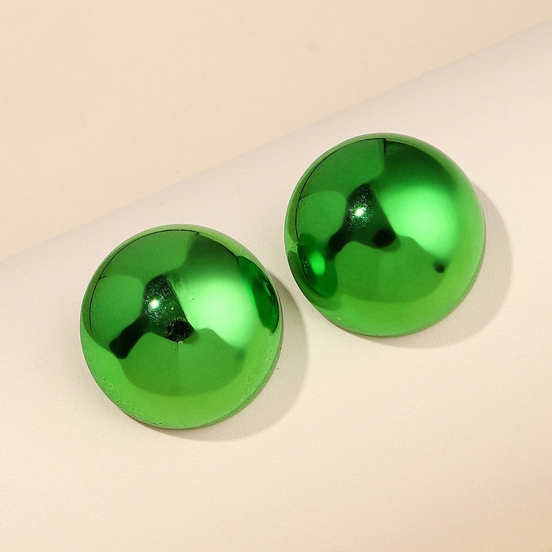 Alloy Candy Color Half Round Earrings (Minimo de Compra 2) MYA-ShangH012