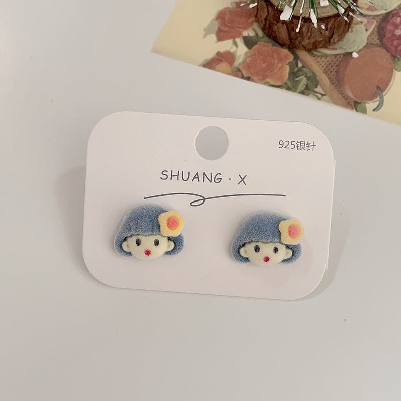 Acrylic flocked cute earrings (Minimo de Compra 2) MYA-ShuangX032