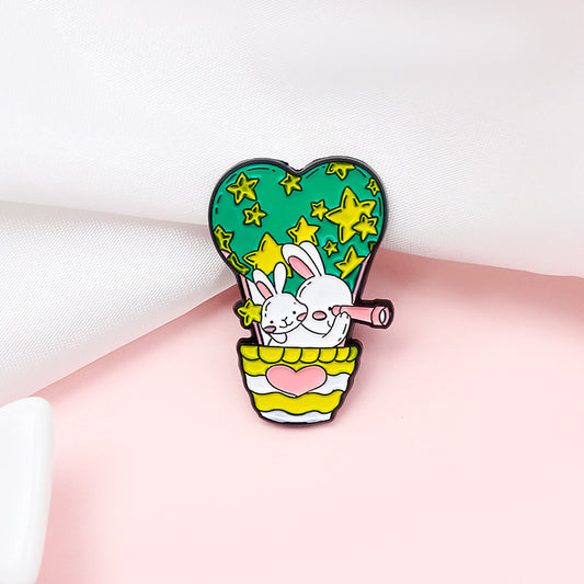 Alloy love hot air balloon brooch MIC-ZhiN002