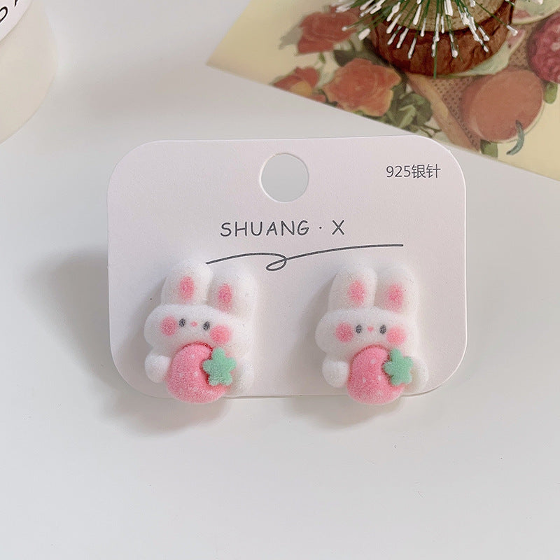 Acrylic flocked cute earrings (Minimo de Compra 2) MYA-ShuangX032