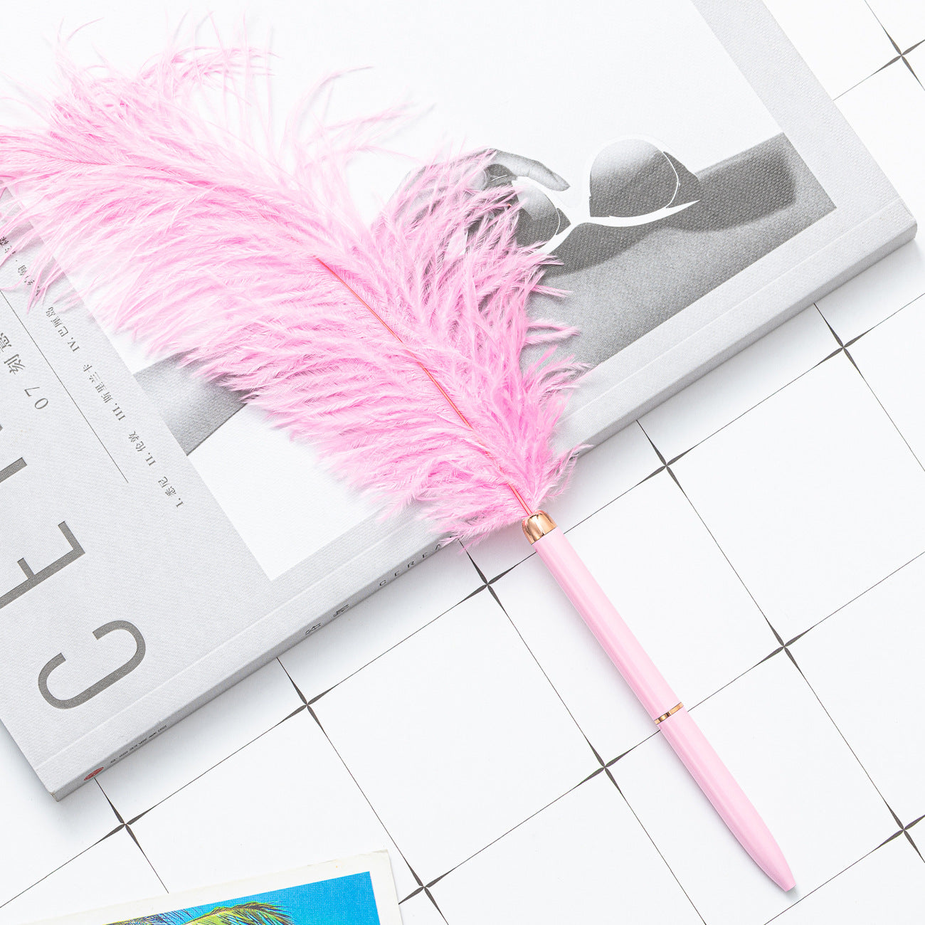 feather pen floating graduation design multicolor feather ballpoint pen Huah037