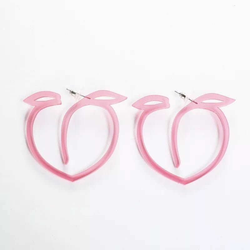 Acrylic pink peach earrings MIC-MMZ008