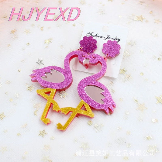 Acrylic Flamingo Earrings (Minimo de compra 5) MYA-XiaoY080