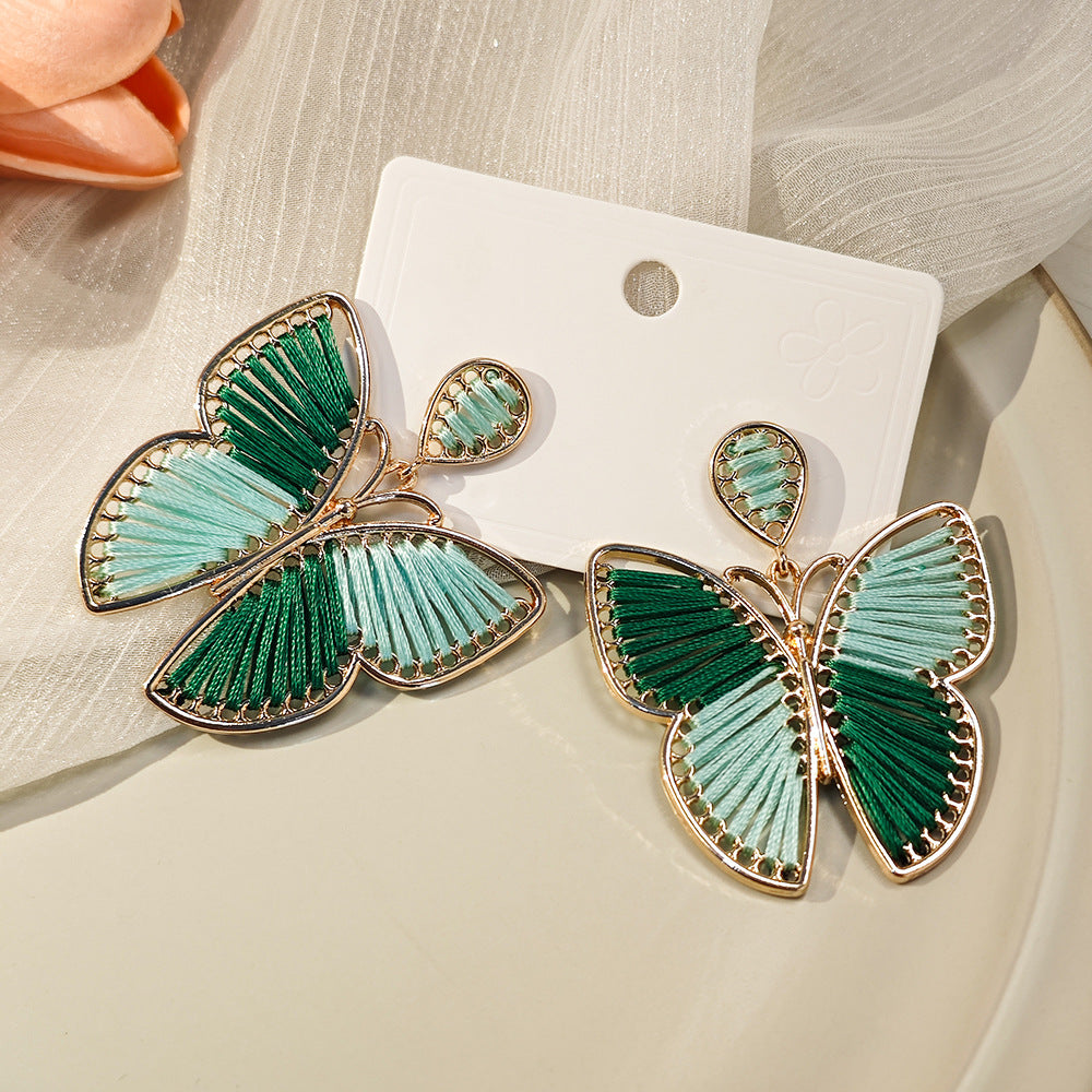 Alloy contrasting butterfly earrings MIC-MDD160