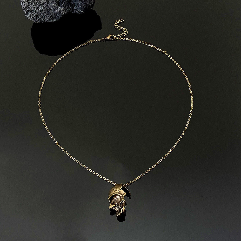 Alloy Half Face Skeleton Necklace MIC-MiaoY047